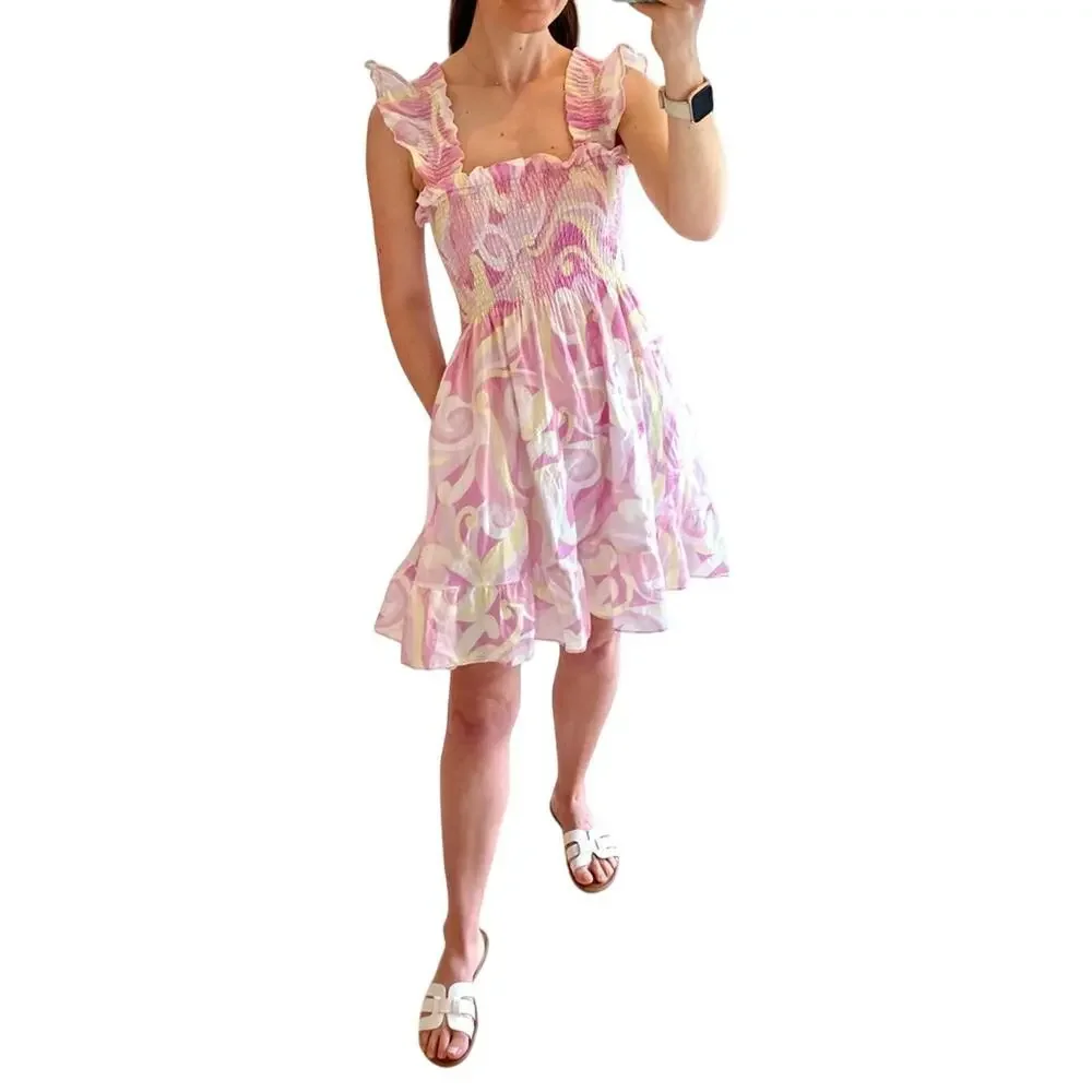 Hill House Pink and Yellow Mini Dress - Picture 2 of 15